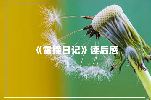 《雷锋日记》读后感