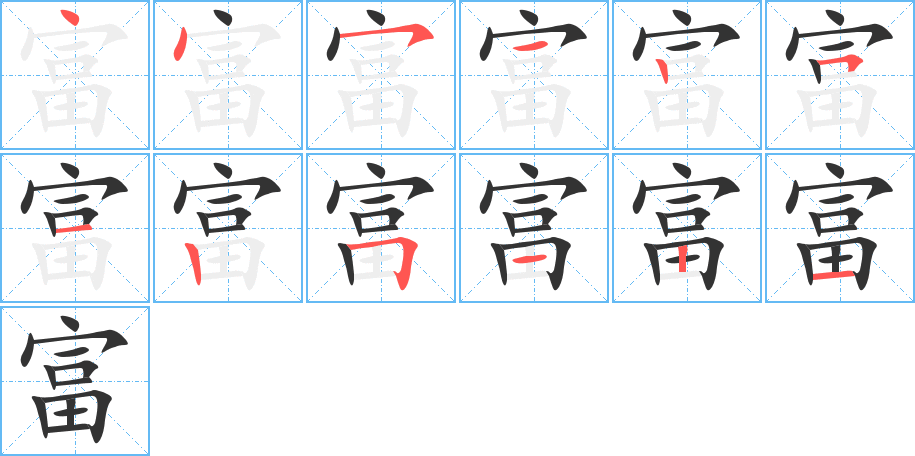 富的笔画顺序