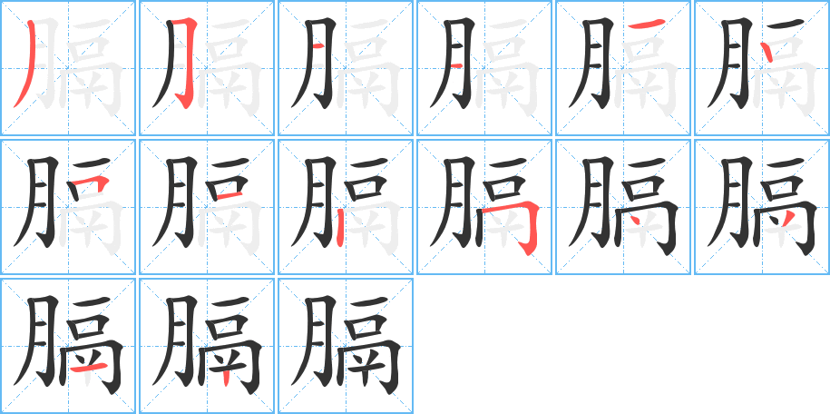 膈的笔画顺序