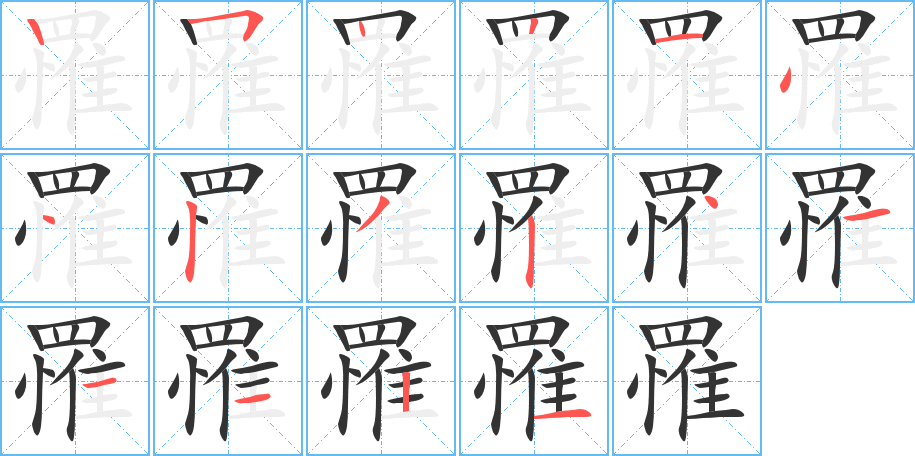 罹的笔画顺序