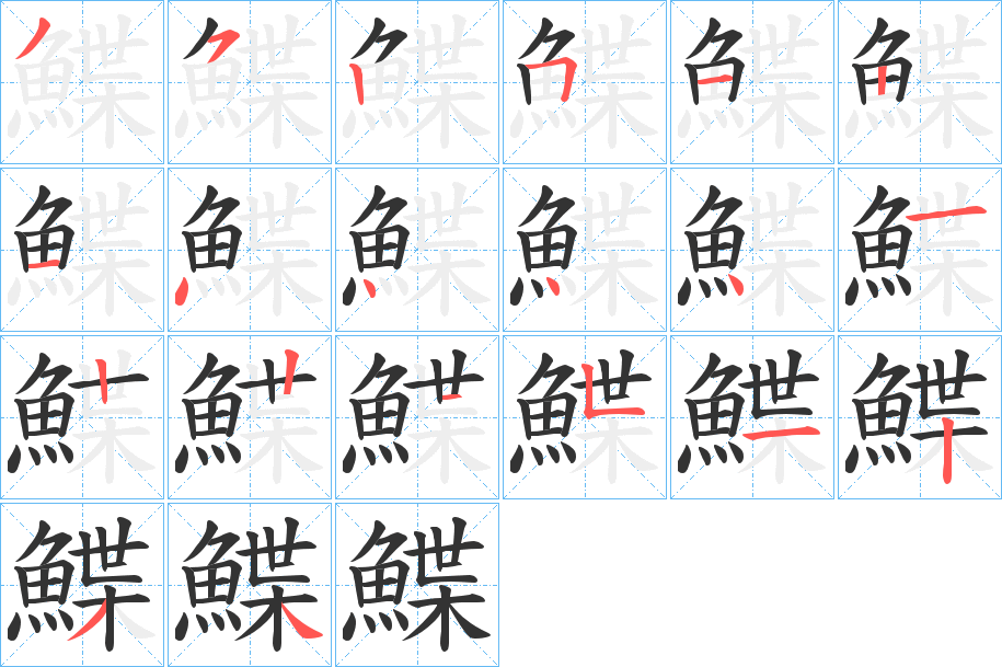 鰈的笔画顺序