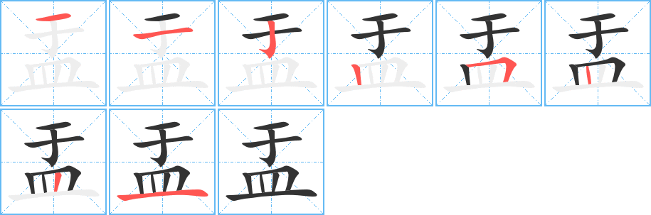 盂的笔画顺序