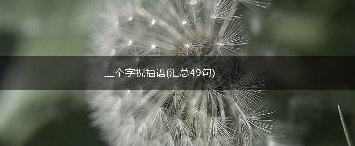 三个字祝福语(汇总49句),第1张