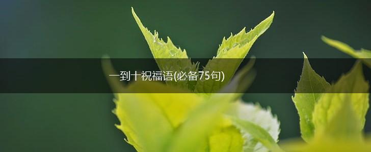 一到十祝福语(必备75句),第1张